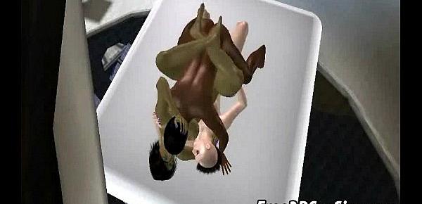  Three horny 3D shemales getting it on in a spaceship